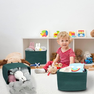 Toptan dekoratif kare <span class=keywords><strong>3</strong></span> paket pamuk dokuma halat eşya kutuları raflar dikdörtgen depolama giysi için oyuncak havlu kreş sepeti - Product Image 6