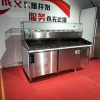 Table de préparation à la pizza en acier inoxydable professionnelle en gros, réfrigérateur/comptoir à pizza réfrigéré avec marbre