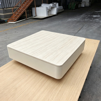 Table basse carrée incurvée en travertin et beige pour la décoration intérieure, appartement, villa, salon, hall d'hôtel, directement de l'usine, hauteur 32 cm