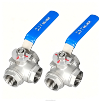 Vanne à bille en acier inoxydable à 3 voies DN15-DN50, vanne à bille filetée à port en T BSPP BSPT, vanne de régulation de débit manuelle pour eau, gaz, huile