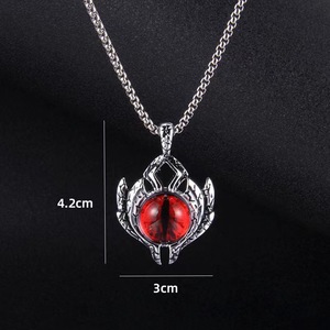 Collares de cadena de caja de acero inoxidable estilo punk y hip-hop para hombre, con colgante geométrico de ojo turco, joyería para fiesta - Product Image 5