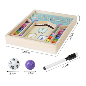 Jouet d'apprentissage en bois pour enfants, <span class=keywords><strong>jeux</strong></span> mathématiques à dix cadres, <span class=keywords><strong>maternelle</strong></span>, Montessori, aides pédagogiques éducatives, jouets en bois pour enfants - Product Image 5