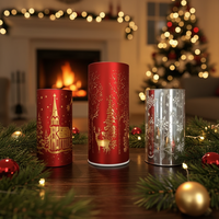 Porte-bougie en verre de Noël avec motif gravé de bonhomme de neige et de cerf, couvercle de lampe LED pour décorations de fête à domicile