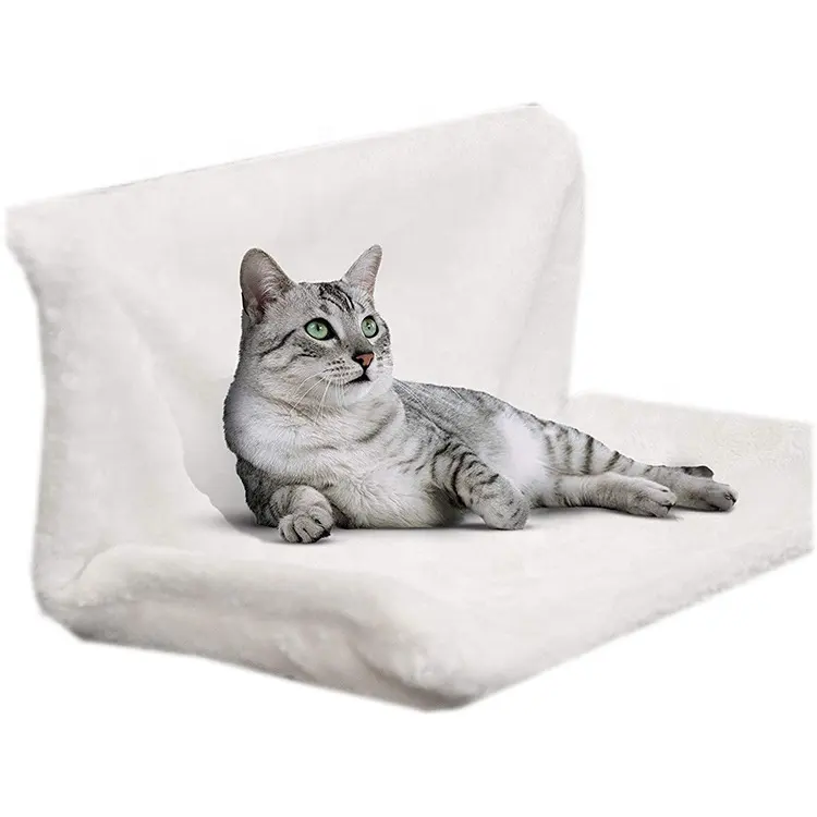 튼튼한 연약한 견면 벨벳 양털 폴리에스테 Sherpa 매트와 철 구조를 가진 거는 고양이 해먹 방열기 애완 동물 고양이 휴식 침대