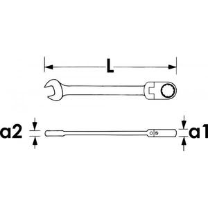 VIGOR - V2811 Llave combinada de trinquete con bisagra-EAN 4047728028110 LLAVES DE TRINQUETE - Product Image 2