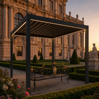 Pergola en aluminium à toit à lamelles motorisé, pare-soleil mural, auvent imperméable pour patio, cour, balcon