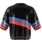 Nouveau T-shirt de supporter de basketball pour femme, style streetwear d'été, avec sequins noirs, pour les matchs de baseball et de football de <span class=keywords><strong>San</strong></span> <span class=keywords><strong>Antonio</strong></span> - Product Image 5