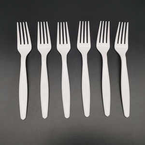 Plastic Fork Plastic Fork Eco-friendly Biodegradable Tableware Flatware Corn Starch Plastic 7 Inch Disposable Take Away Fork