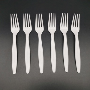 7" Eco-friendly Tableware Biobased Flatware Party Take away Fruit Food Fork Corn Starch Bio-Based 7 Inch Disposable Fork