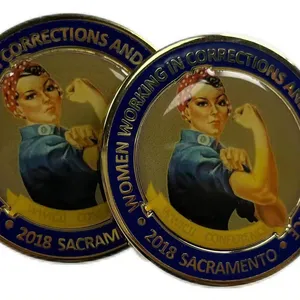 Moeda de desafio de ouro antiga com placa dupla e logotipo 3D personalizado, moeda em promoção
