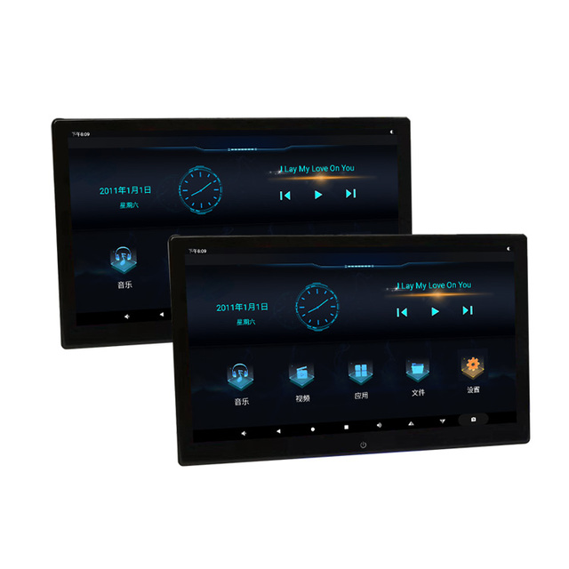 New Car Rear Android Rear Seat Entertainment Plug-in Headrest 13.3 Inch IPS HD Touch Screen GPS Stereo USB WIFI Player