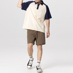 100% algodón de una sola parada personalizable Casual sólido estampado de gran tamaño suelto peso pesado manga corta Camiseta hombres contraste <span class=keywords><strong>Capel</strong></span> - Product Image 1