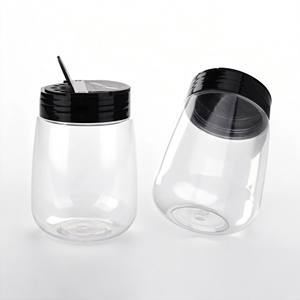 Pot en plastique pour animaux de compagnie de qualité alimentaire de 330 ml avec bouchon à rabat sans BPA, certifié CE, utilisé pour le stockage des épices - Product Image 6