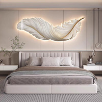 Lampes murales modernes à plumes à LED pour hôtel, salon, télécommande, peinture décorative, éclairage mural décoratif intérieur