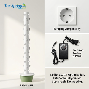 Système de culture aéroponique vertical intelligent à 13 niveaux Premium Tru-Spring, tour de jardinage <span class=keywords><strong>intérieur</strong></span> avec pompe, prise EU, pour la maison et le bureau - Product Image 1