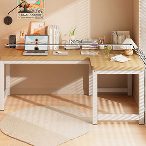 โต๊ะคอมพิวเตอร์ทรงตัวแอลแบบมินิมอลทันสมัย พร้อมโครงไม้ สำหรับใช้ในห้องนอน ทำงาน หรือห้องอื่นๆ ดีไซน์โดดเด่น - Product Image 6