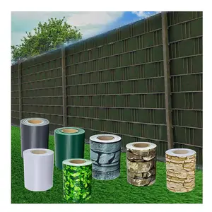 UNEED 450g/m2 19cm*35m PVC Strip Screen Tarpaulin Fence for Garden Decoration / Sichtschutzstreifen/Stein-Optik grob