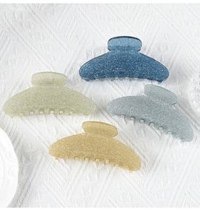 Aksesori rambut berkilau mode besar baru aksesori rambut cakar akrilik jepitan cakar asetat besar klip cakar rambut berkilau sederhana - Product Image 3