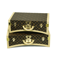 Organisateur de coffres de rangement en cuir artisanal vintage pour garde-robe boîte à bijoux boîte à bibelots boîte décorative