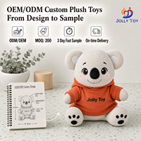 Peluche Koala Personnalisée avec T-shirt, Jouet Doux en Coton PP, Mascotte Unisexe pour Cadeau de Fête