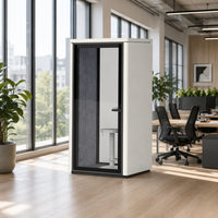Cabine téléphonique de bureau moderne et compacte, insonorisée, avec cadre en aluminium, pour aéroport, hôpital, bureau à domicile, espaces de travail insonorisés