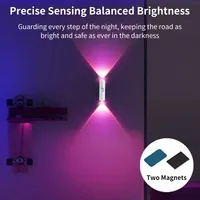 Lampes LED pour armoire avec détecteur de mouvement, lumière d'ambiance magnétique RGB rechargeable, lampe murale coucher de soleil, lumière de nuit pour couloir, escalier, cuisine