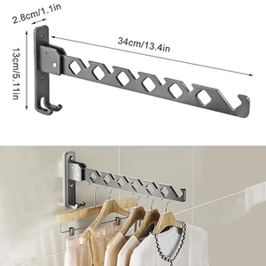 Organizer in alluminio dorato multifunzionale stendibiancheria pieghevole stendibiancheria Set <span class=keywords><strong>appendiabiti</strong></span> per vestiti - Product Image 2