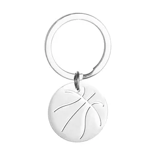 Xinxing Basketball Pendant Keyring Unisex Stainless Steel Keychain for Birthday gift or boys and girls
