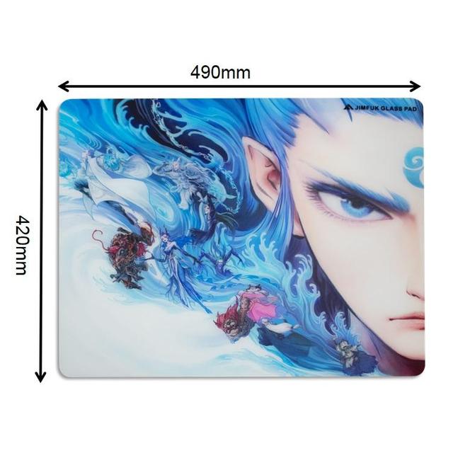 Etched Surface AG Tempered Glass Mouse Pad - Non-slip Custom Artwork/Logo DIY for Gaming & Office Use