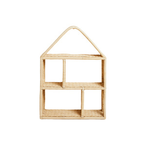 Rattan House Shaped Wall <b>Shelf</b> 3 Tier Multifunctional Storage <b>Rack</b> For Toys And Books Display <b>Shelf</b> - Product Image 4