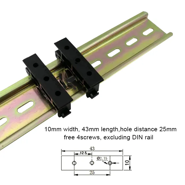 Pemegang Papan Pemasangan Plastik Rel Din Pcb C45 Satu Pasang Pemegang PCB, Klip Pembawa Rel Din