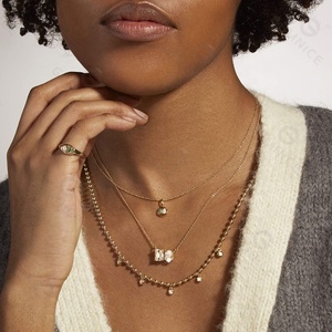 Collier en chaîne de perles avec plusieurs breloques en forme de pièce de monnaie en diamant, <span class=keywords><strong>design</strong></span> original Gemnel, prix de gros - Product Image 3