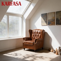 Canapé Chesterfield antique à une place, rembourré en cuir véritable, cuir de vache naturel, design européen/américain/canadien, meubles de salon