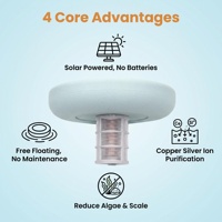 Nettoyeur de piscine automatique à énergie solaire avec ioniseur et dissolvant de chlore – Outils et équipements essentiels pour le nettoyage de piscine