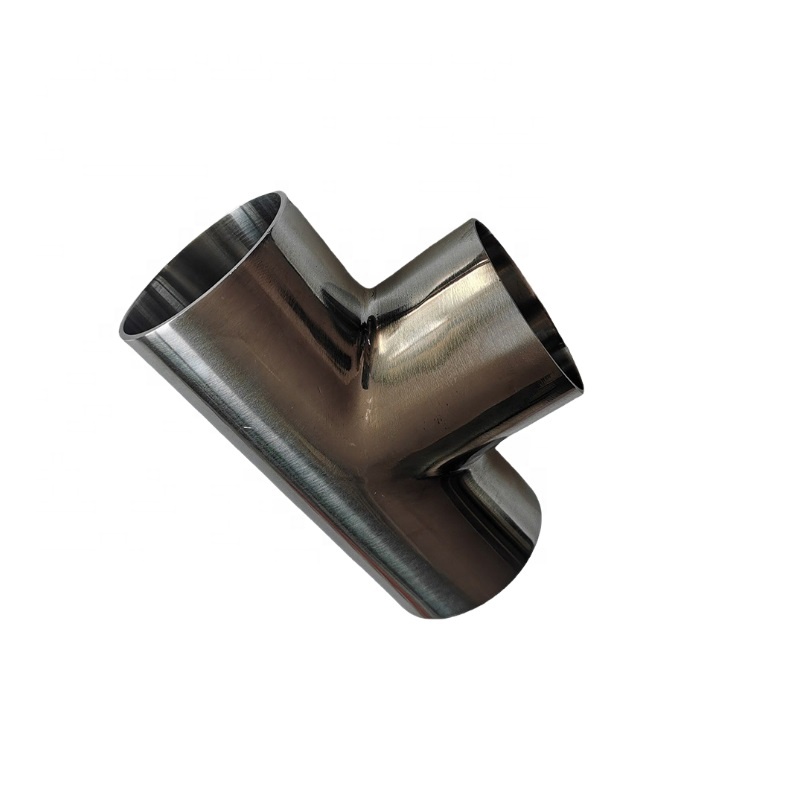 Stainless Steel Welded Tee Sanitary Mirror Polished Reducer Equal Diameter Straight Tee Pipe Fitting