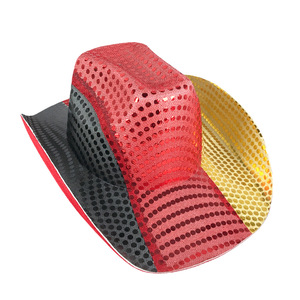 Chapeau <span class=keywords><strong>de</strong></span> cowboy Mardi Gras brillant à paillettes colorées pour les fans <span class=keywords><strong>de</strong></span> football, accessoire <span class=keywords><strong>de</strong></span> costume pour <span class=keywords><strong>le</strong></span> Mardi Gras, chapeau <span class=keywords><strong>de</strong></span> costume pour les matchs <span class=keywords><strong>de</strong></span> football - Product Image 4