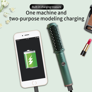 VOAUN Custom Portable Travel Hair Straightener Brush Mini Cordless <strong>USB</strong> Straightener Rapid PTC <strong>Heating</strong> 2600mA Battery for Hotels - Product Image 3