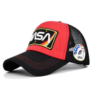 Casquette de baseball brodée transfrontalière NASA |   Casquette à visière sur le thème de l'aviation américaine |   Casquette de soleil à visière incurvée en maille respirante avec logo personnalisé - Product Image 3