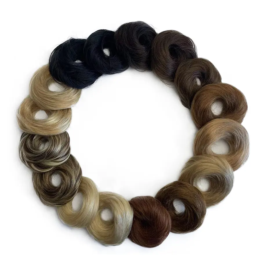 Cabello humano Donut Buns Hair Chignon Factory Precio al por mayor 17 colores disponibles