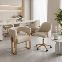 Mobilier de salon de beauté moderne, ensemble de chaises personnalisées pour manucure et pédicure avec tabouret roulant pour technicien, pour salon de manucure