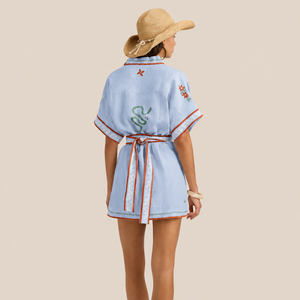 Albornoz Boho Floral Jacquard para Mujer, Largo hasta la Rodilla, <span class=keywords><strong>Manga</strong></span> <span class=keywords><strong>Corta</strong></span>, Algodón, Felpa, Altamente Absorbente, para Hoteles y Resorts, Venta al por Mayor - Product Image 4