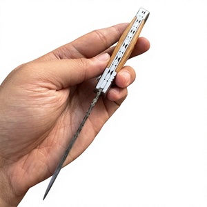 Couteau pliant de poche en acier Damas, manche en bois, haute qualité, multifonctionnel, qualité industrielle OEM, garantie 3 ans, pour détaillants, 59-60HRC - Product Image 3