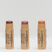 Tube de baume à lèvres en papier kraft naturel avec étiquette personnalisée, sans plastique, tube de baume à lèvres en papier