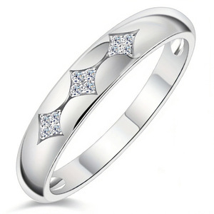 Anello Impilabile a Forma di Diamante con Zirconi per Donne, Elegante Gioiello da Dito alla Moda - Product Image 6