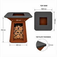 Camping Corten acier fabricant personnalisé et usine barbecue grils charbon de bois