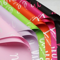 Kertas Pembungkus Bunga Ike You Hand Brush Letter Flower Wrapping Paper Hari Valentine Multi Warna Tahan Air Grosir