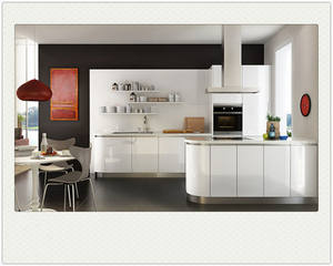 Meubles de cuisine en laque rouge avec accessoires de cuisine modulaires de chariot de rangement - Product Image 3