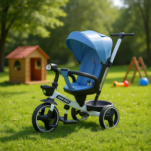 Trilogy Kids Tricycle Blue 28cm Front Wheel With <b>Lights</b> <b>Music</b> 360 Rotatable Seat - Product Image 2