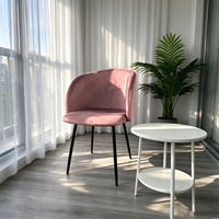 Chaise de salle à manger simple en velours, style européen moderne, écologique, avec pieds en métal, pour la maison, le bar, le bureau, le restaurant, la salle de sport, l'école, la salle à manger