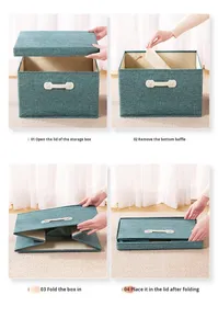<span class=keywords><strong>Caja</strong></span> de almacenamiento de ropa de algodón y lino, venta al por mayor, cajón plegable, armario, tela, <span class=keywords><strong>juguete</strong></span>, herramienta organizadora de armario - Product Image 4